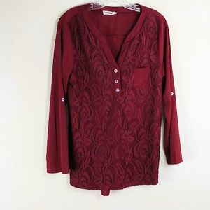 Roaays Lace Maroon Blouse Size Med